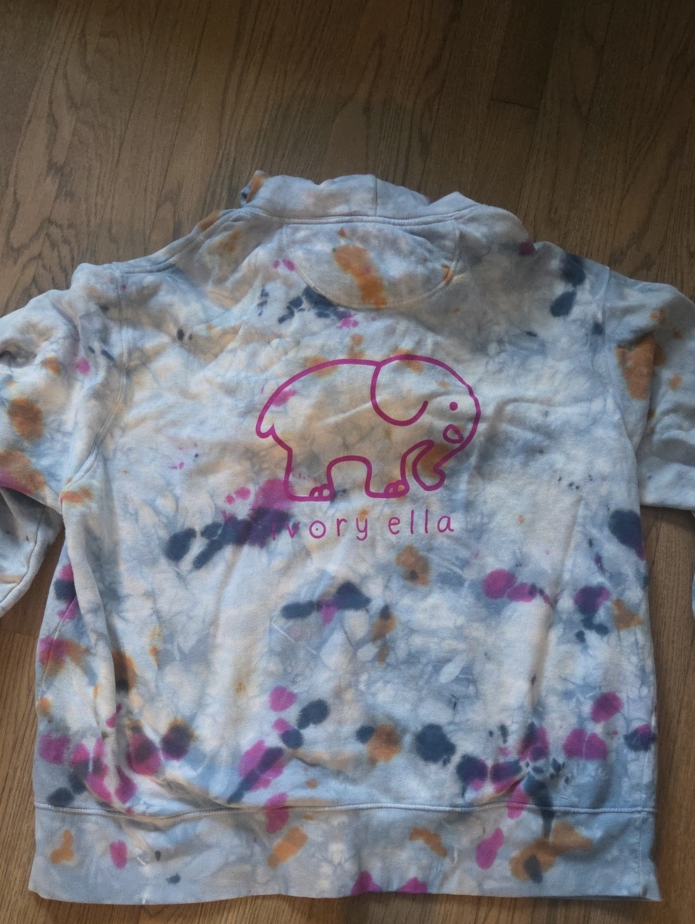 ivory ella Kids Tie-Dye Sweatshirt in White with Pink, Orange & Navy